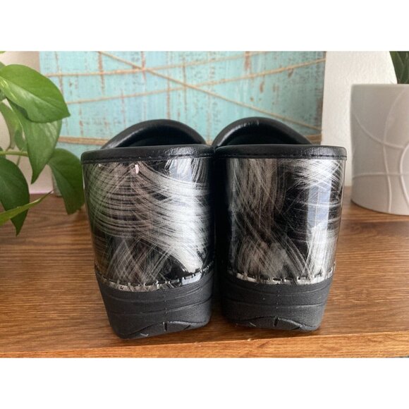 Dansko PRO XP 2.0 Black & Pewter Patent Leather Clogs Women Sz US 10.5-11 EU 41 - Picture 6 of 8